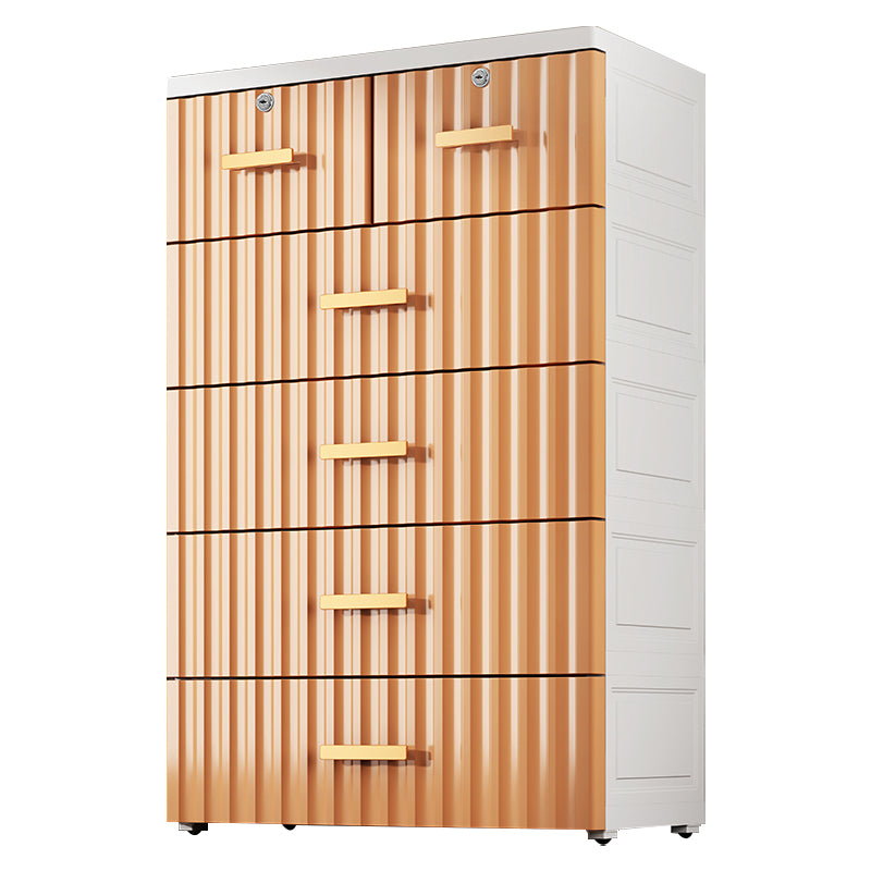 6-drawer Modern Plastic Storage Cabinet Non-Hanging Wardrobe Armoire