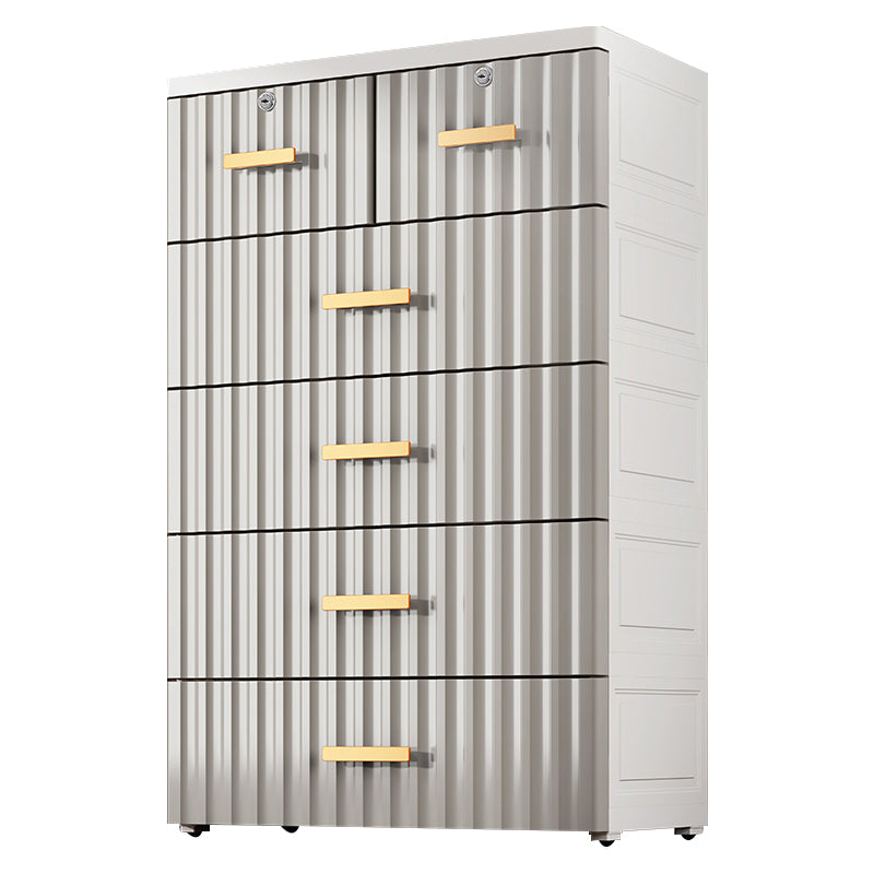 6-drawer Modern Plastic Storage Cabinet Non-Hanging Wardrobe Armoire