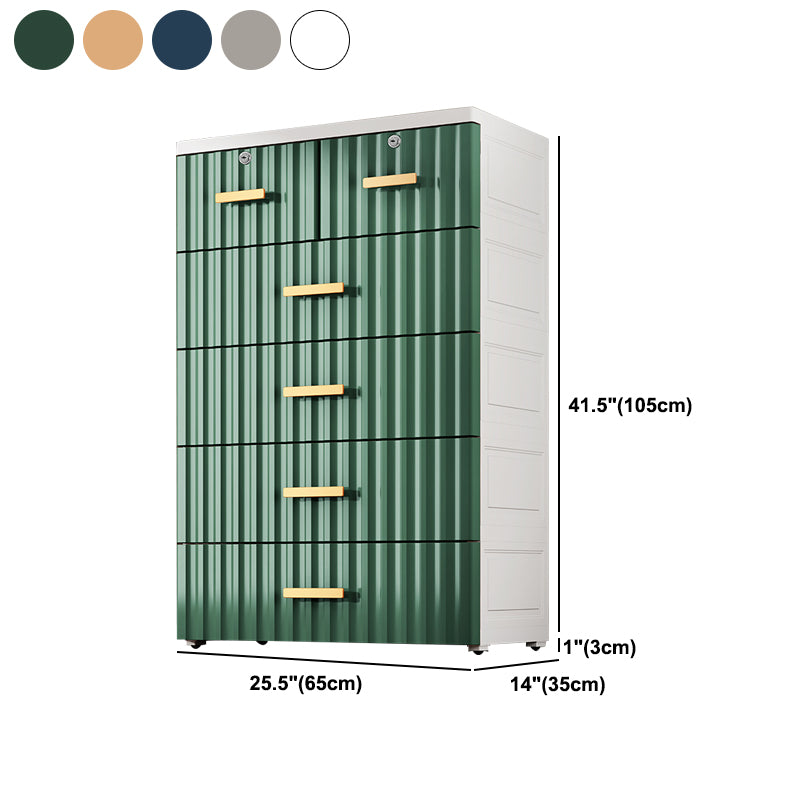 6-drawer Modern Plastic Storage Cabinet Non-Hanging Wardrobe Armoire
