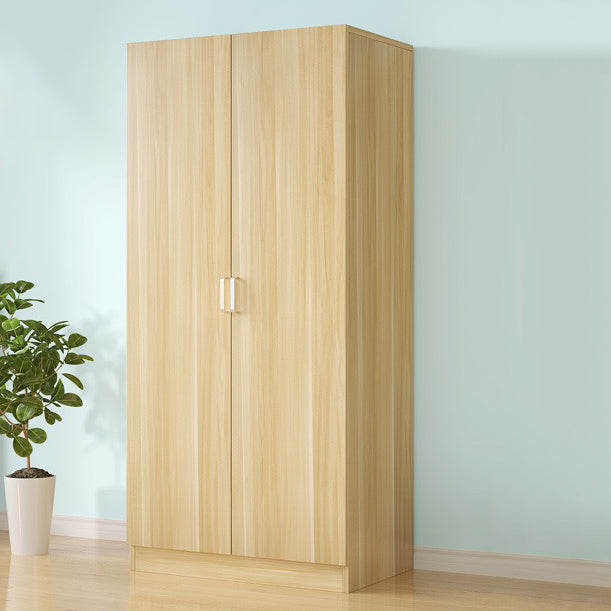 Bedroom Hinged Door Storage Cabinet Manufactured Wood Modern Cabinet with Garment Rod