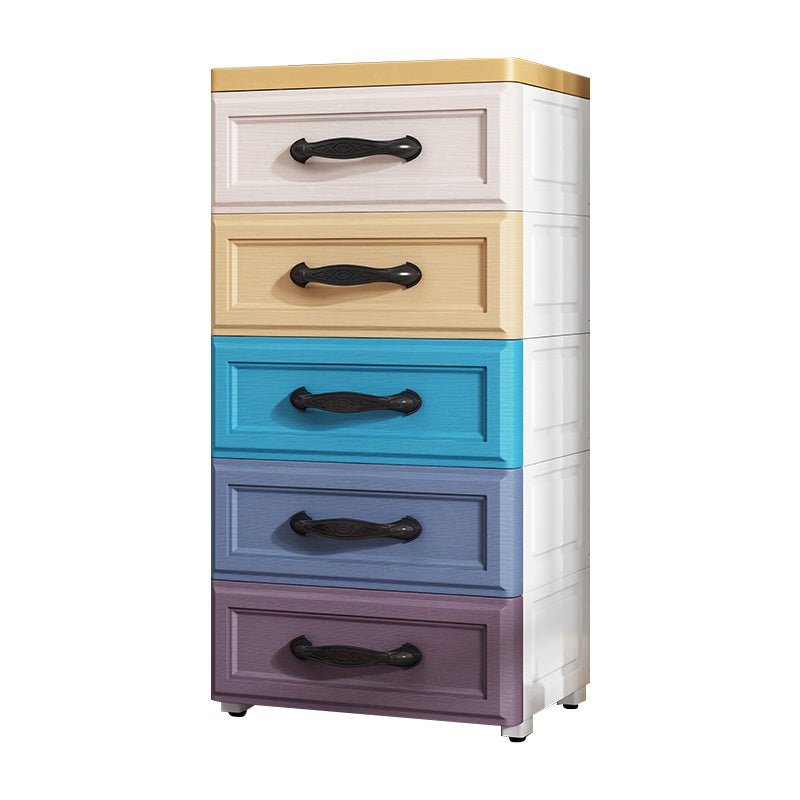 Contemporary Plastic Storage Cabinet Non-Hanging Armoire for Home