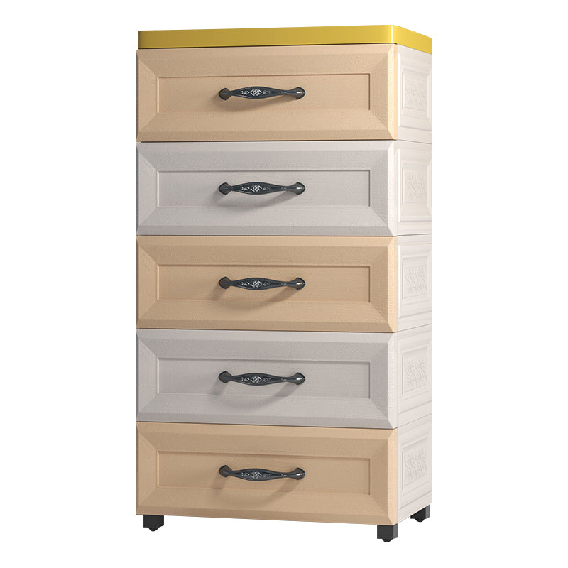 Contemporary Plastic Storage Cabinet Non-Hanging Armoire for Home