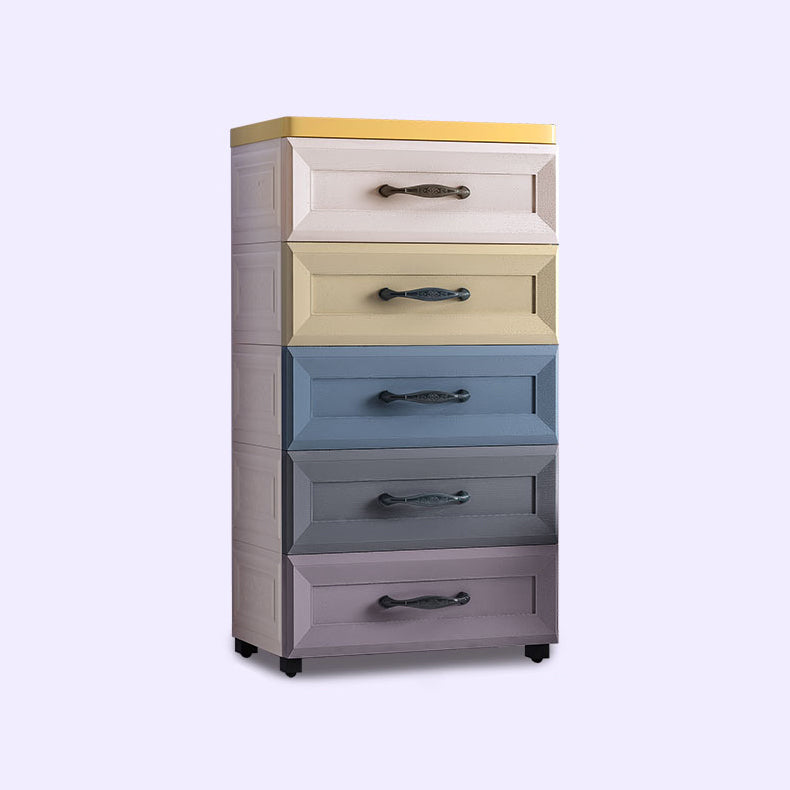 Contemporary Plastic Storage Cabinet Non-Hanging Armoire for Home