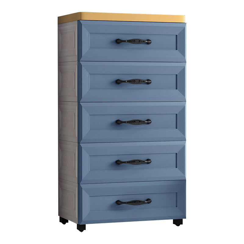 Contemporary Plastic Storage Cabinet Non-Hanging Armoire for Home