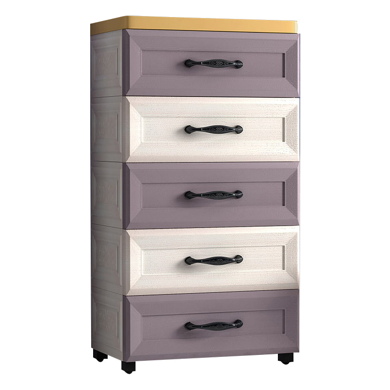 Contemporary Plastic Storage Cabinet Non-Hanging Armoire for Home