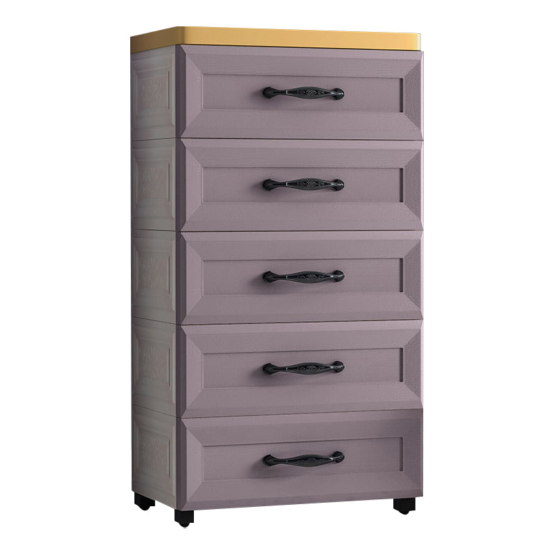 Contemporary Plastic Storage Cabinet Non-Hanging Armoire for Home