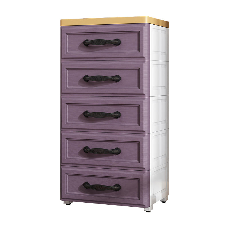 Contemporary Plastic Storage Cabinet Non-Hanging Armoire for Home