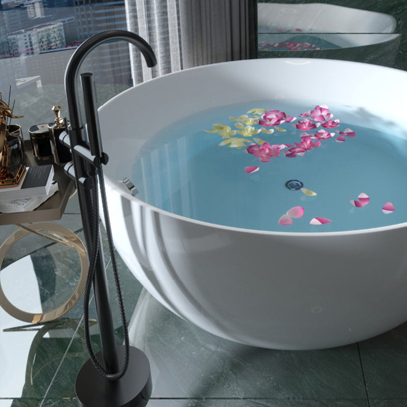 Bathroom Acrylic Round Bath Tub Soaking Stand Alone Tub with Drain