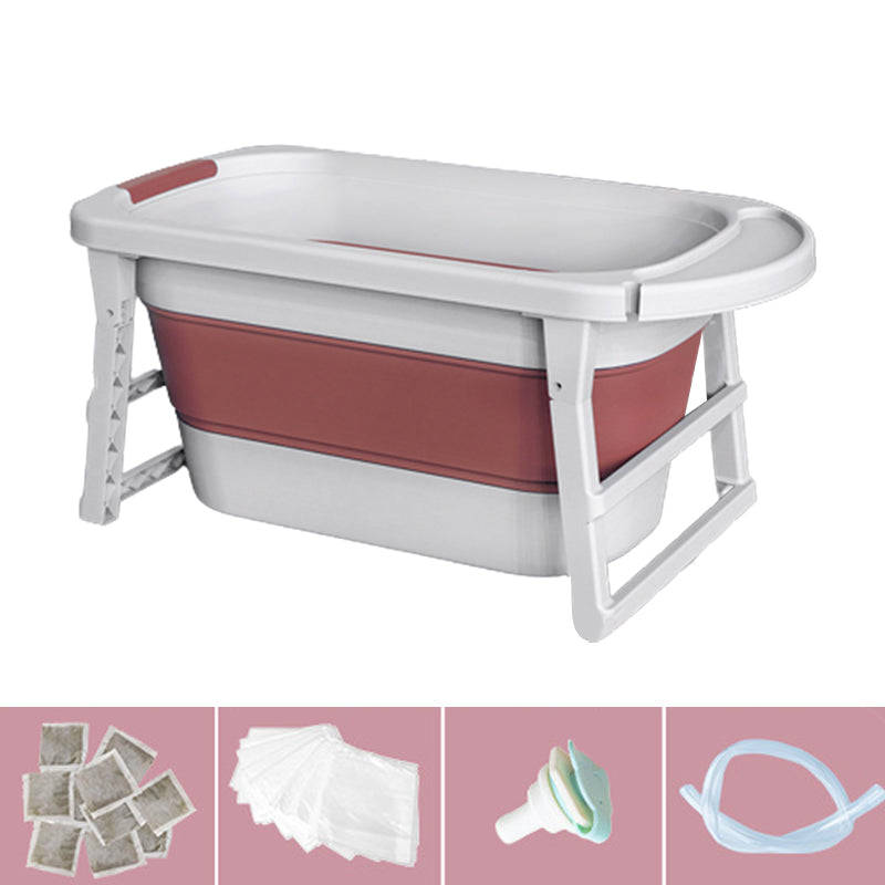 Modern Rectangular Folding Bathtub Freestanding Plastic Soaking for Bathroom