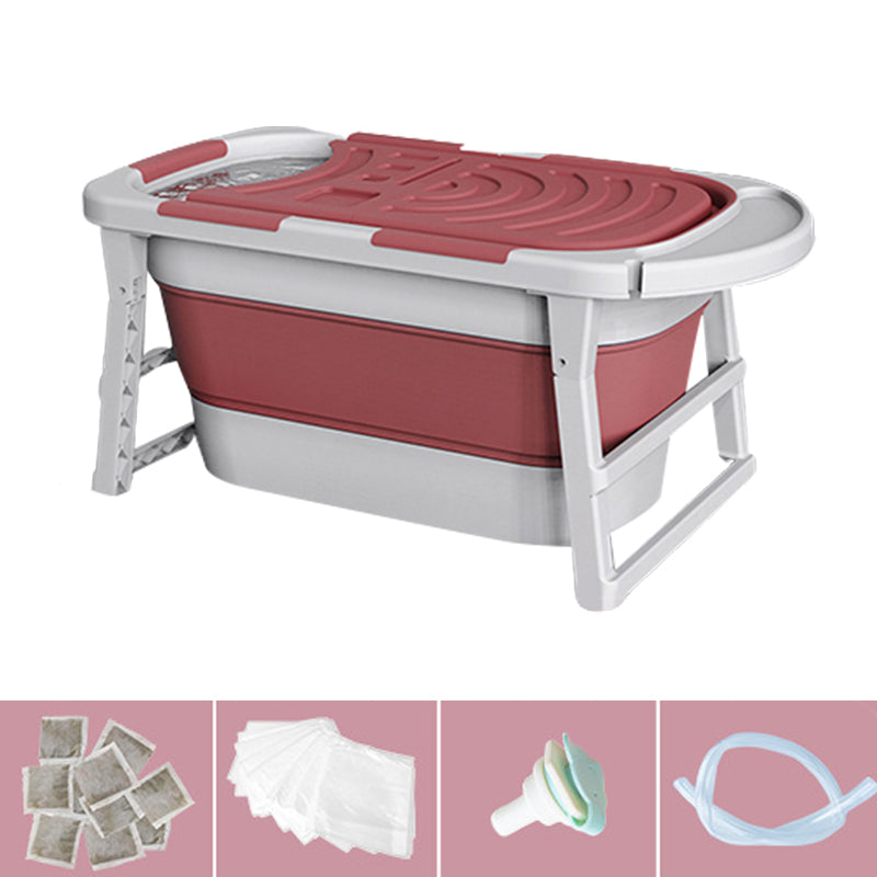 Modern Rectangular Folding Bathtub Freestanding Plastic Soaking for Bathroom