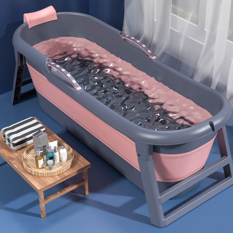 Modern Rectangular Folding Bathtub Freestanding Plastic Soaking for Bathroom