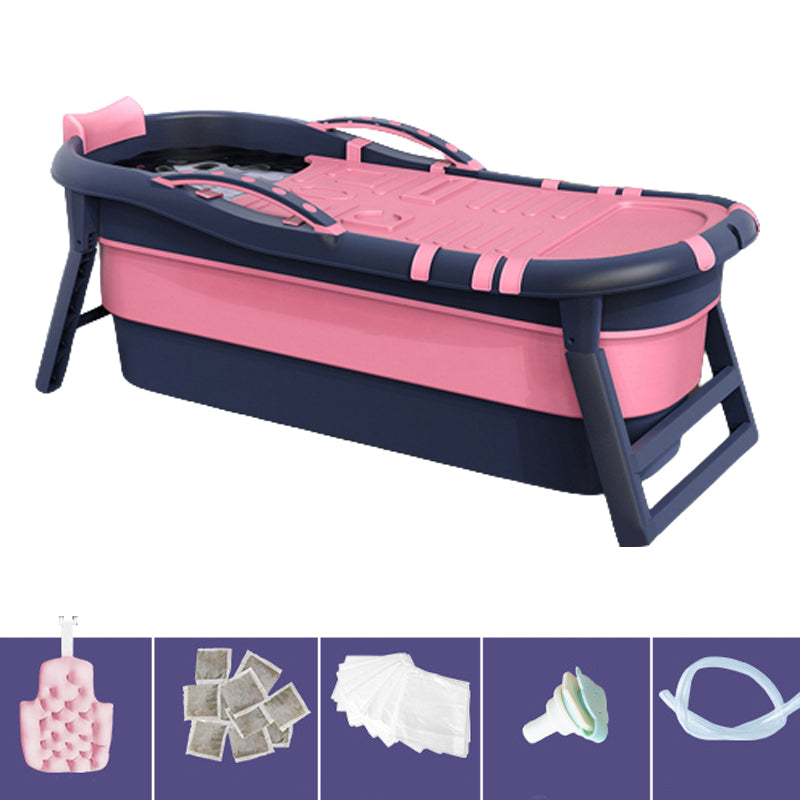 Modern Rectangular Folding Bathtub Freestanding Plastic Soaking for Bathroom