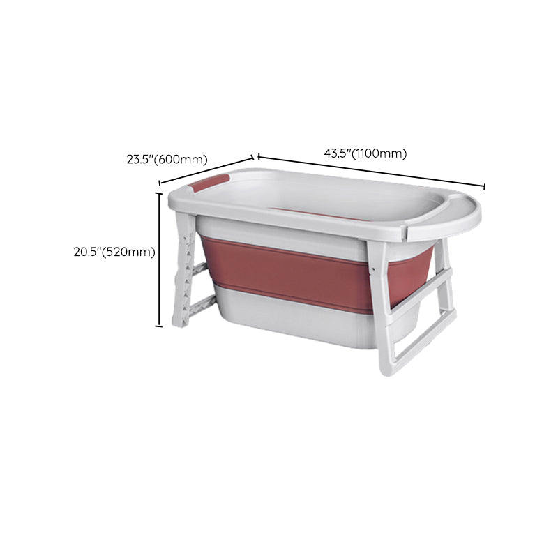 Modern Rectangular Folding Bathtub Freestanding Plastic Soaking for Bathroom