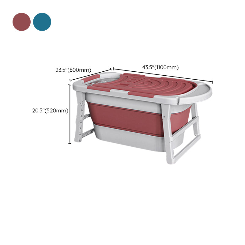 Modern Rectangular Folding Bathtub Freestanding Plastic Soaking for Bathroom