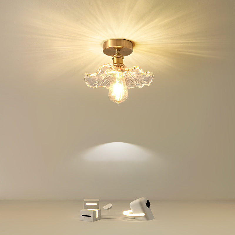 Glass Geometric Flush Mount Lights Contemporary Style 1 Light Flush Mount Fixture