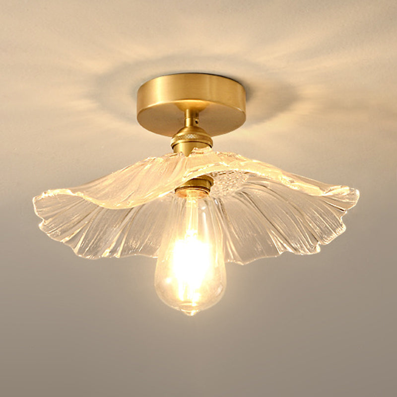 Glass Geometric Flush Mount Lights Contemporary Style 1 Light Flush Mount Fixture