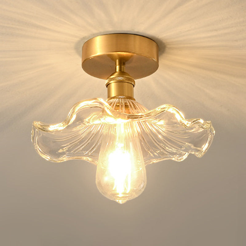 Glass Geometric Flush Mount Lights Contemporary Style 1 Light Flush Mount Fixture