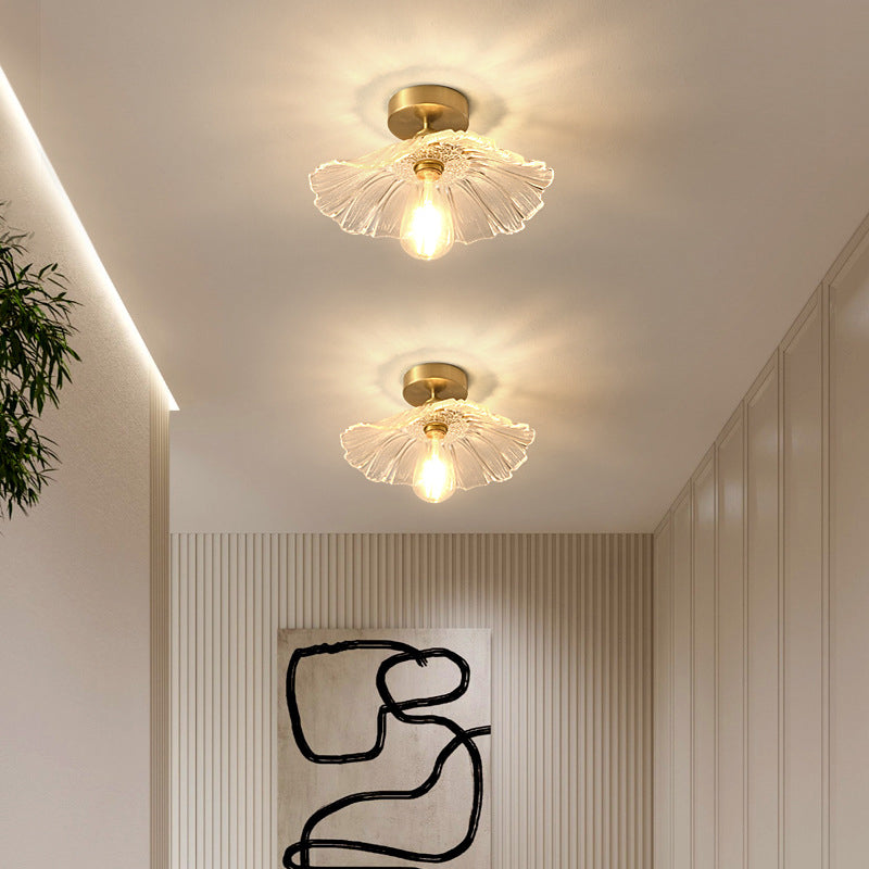 Glass Geometric Flush Mount Lights Contemporary Style 1 Light Flush Mount Fixture