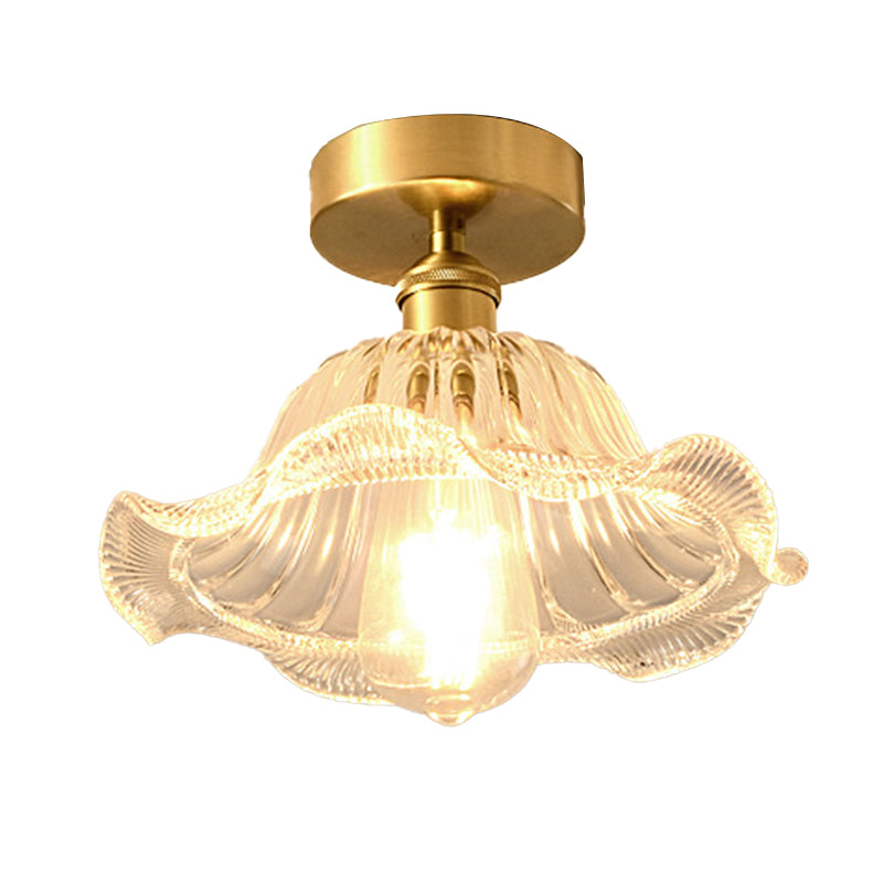 Glass Geometric Flush Mount Lights Contemporary Style 1 Light Flush Mount Fixture