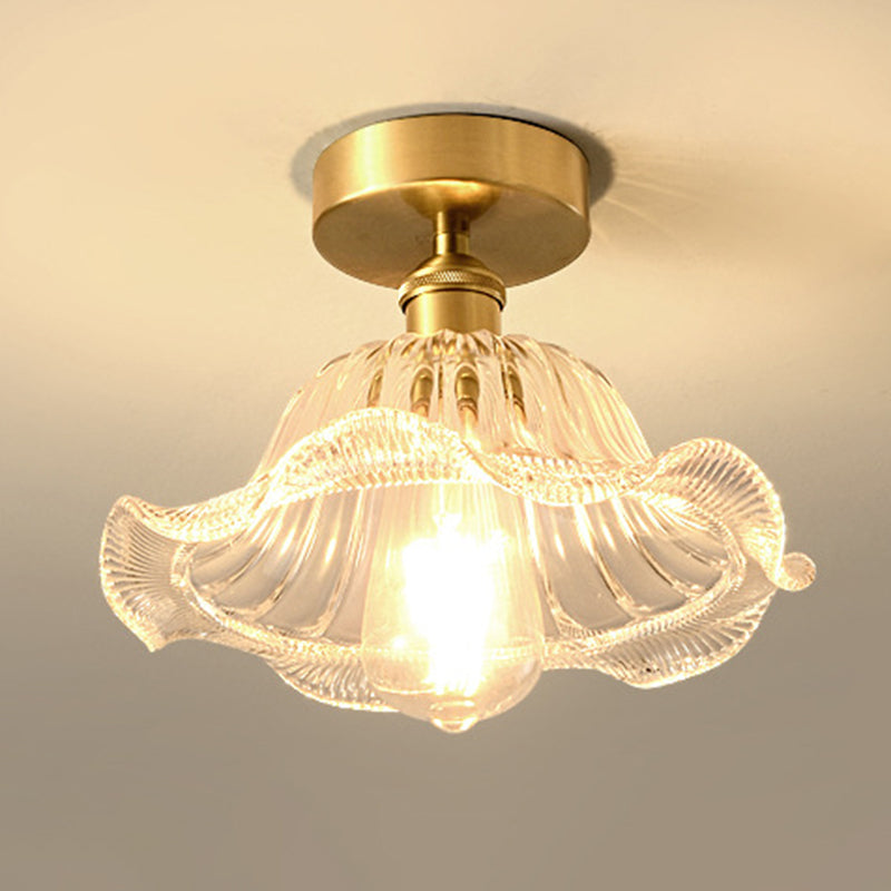 Glass Geometric Flush Mount Lights Contemporary Style 1 Light Flush Mount Fixture