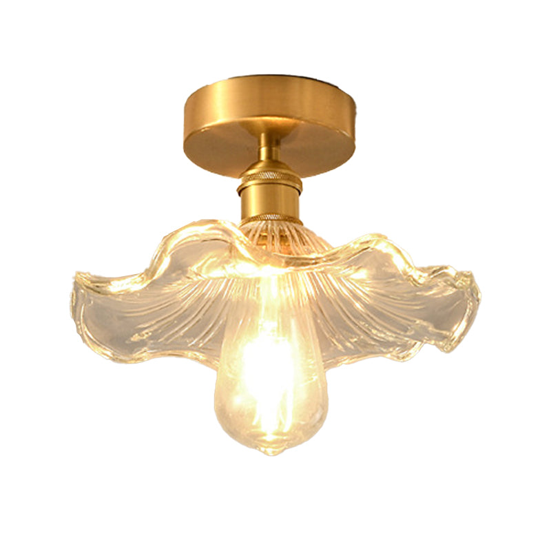 Glass Geometric Flush Mount Lights Contemporary Style 1 Light Flush Mount Fixture