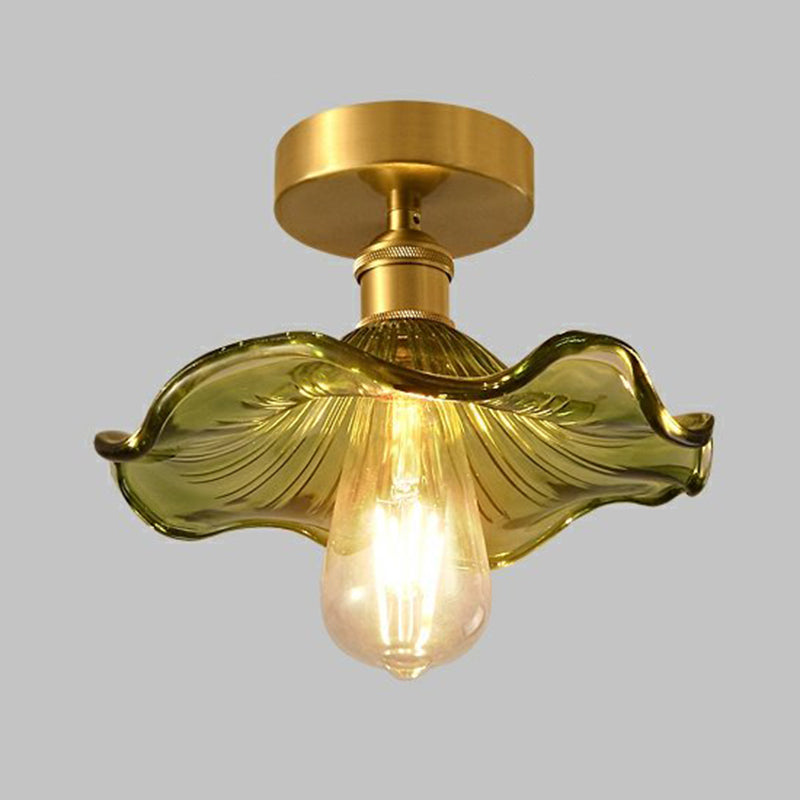 Glass Geometric Flush Mount Lights Contemporary Style 1 Light Flush Mount Fixture