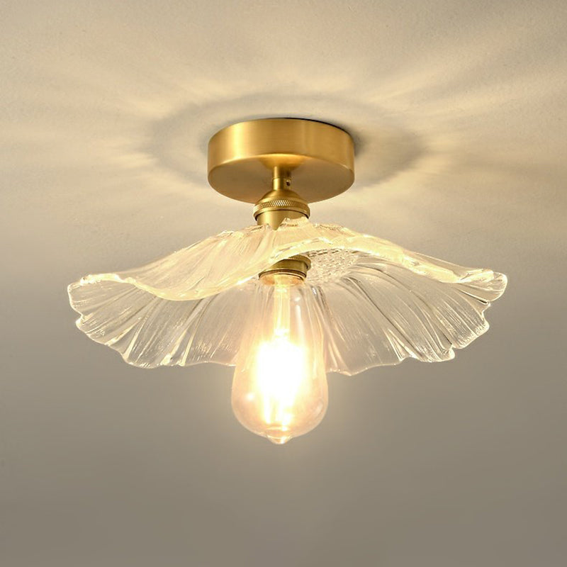 Glass Geometric Flush Mount Lights Contemporary Style 1 Light Flush Mount Fixture