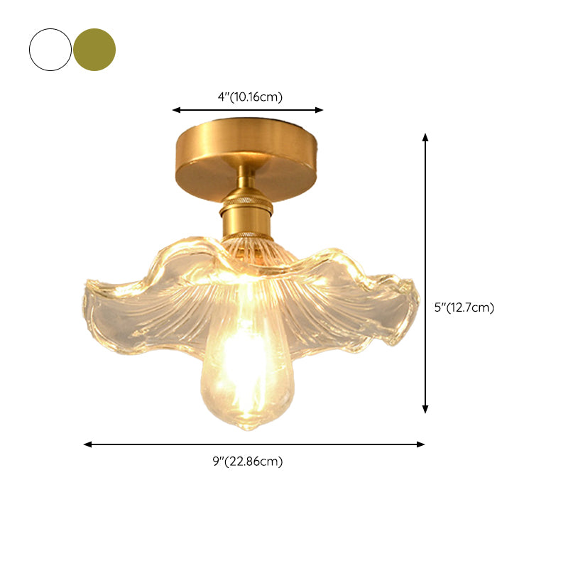 Glass Geometric Flush Mount Lights Contemporary Style 1 Light Flush Mount Fixture