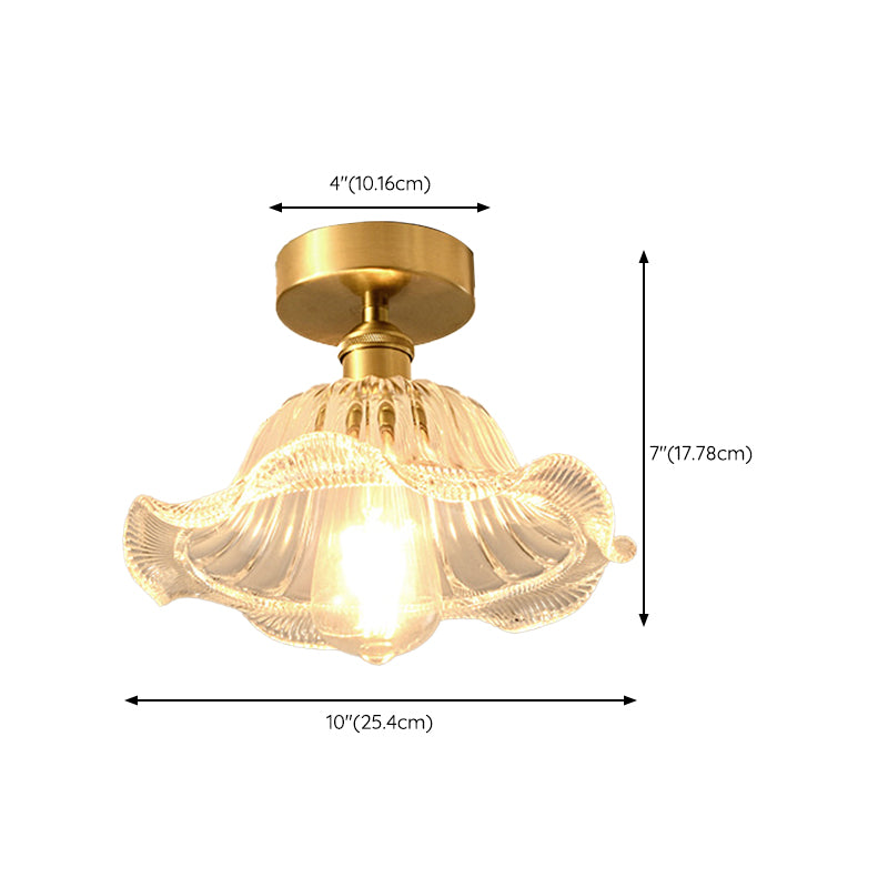 Glass Geometric Flush Mount Lights Contemporary Style 1 Light Flush Mount Fixture