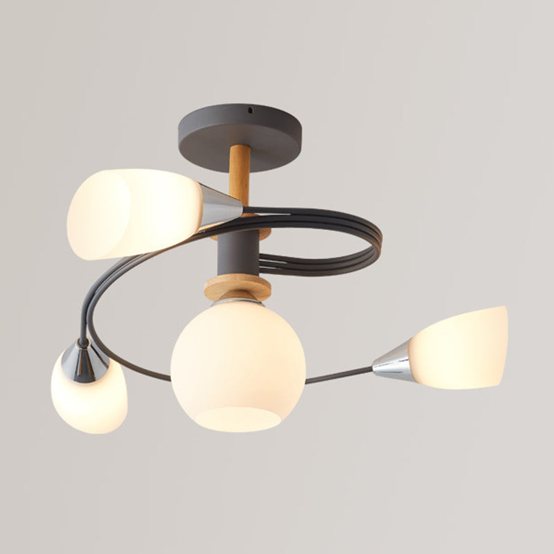 Metal Geometric Flush Mount Lights Contemporary Style Multi Lights Flush Mount Fixture
