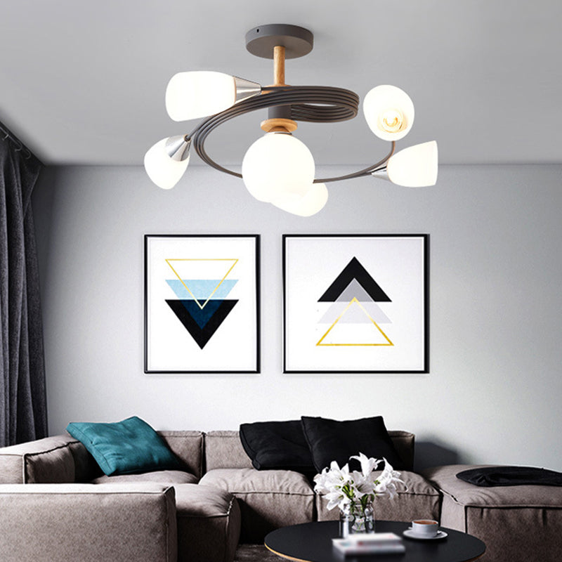 Metal Geometric Flush Mount Lights Contemporary Style Multi Lights Flush Mount Fixture