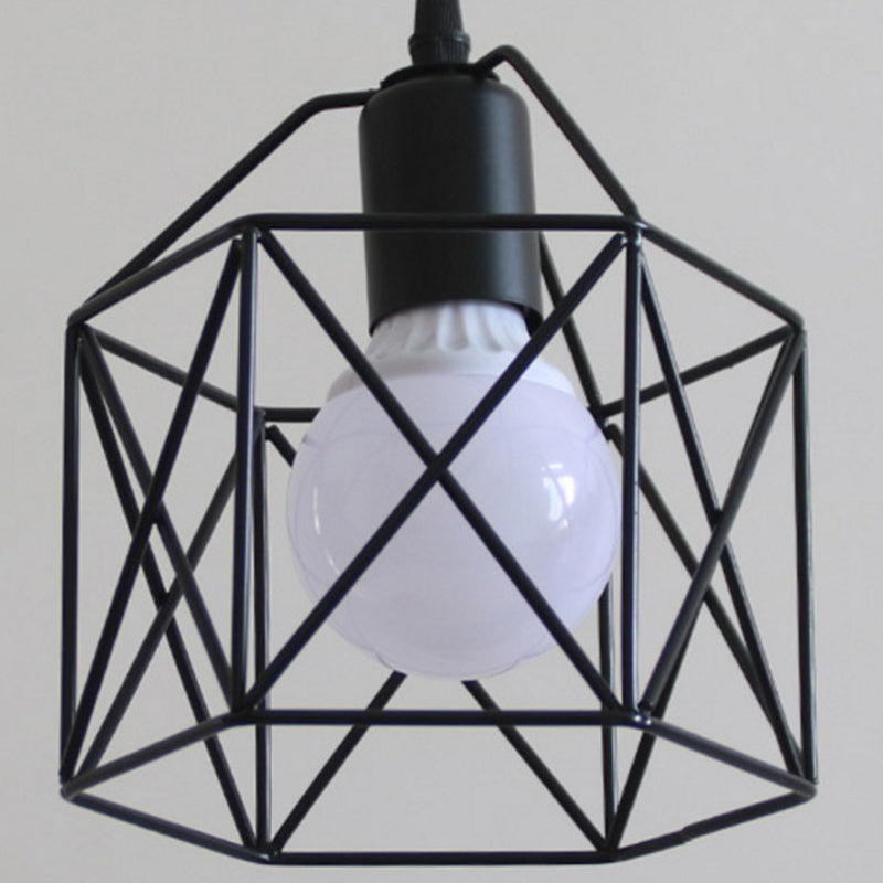 Geometric Shape Metal Island Pendant Industrial Style Island Lighting for Hallway