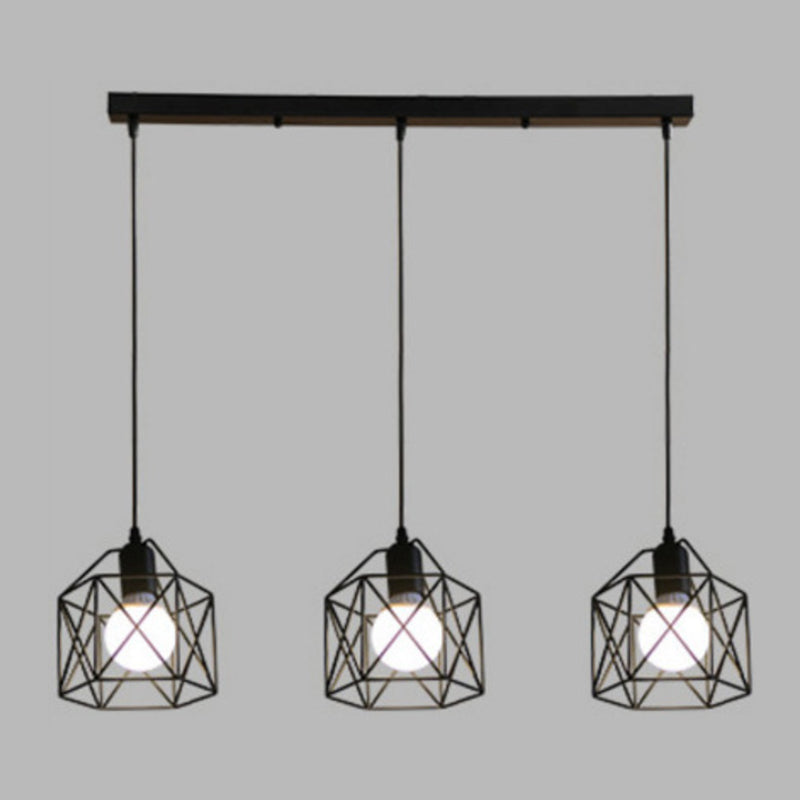 Geometric Shape Metal Island Pendant Industrial Style Island Lighting for Hallway