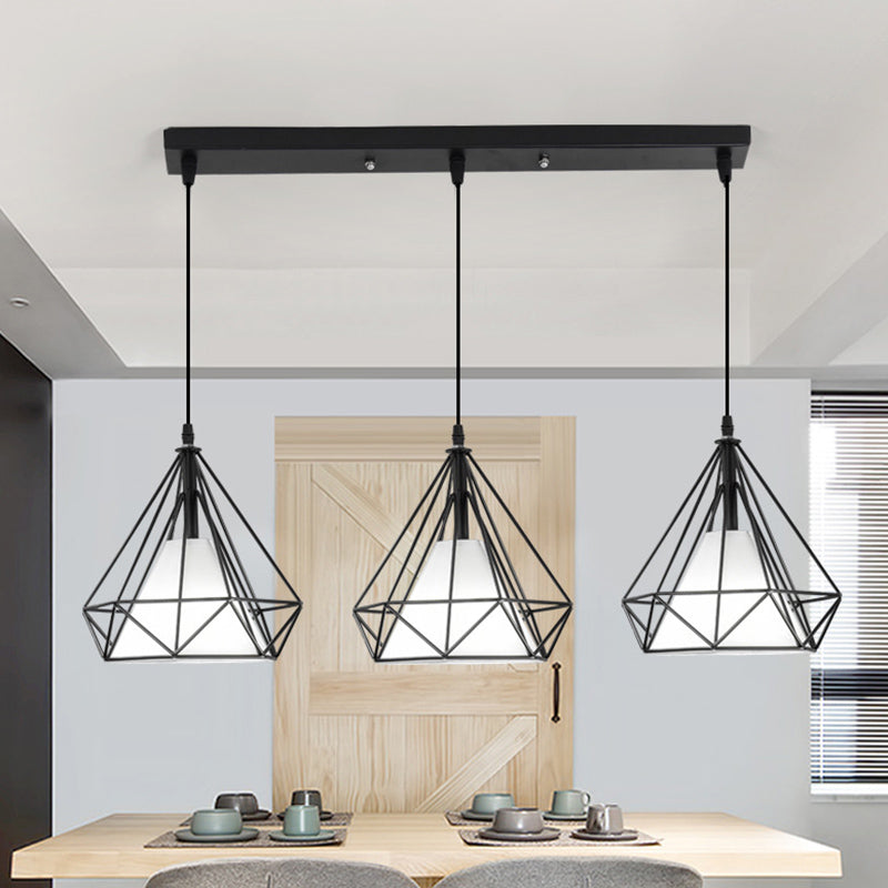 Geometric Shape Metal Island Pendant Lights Industrial Style Island Pendant