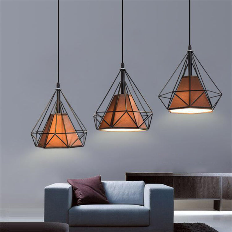 Geometric Shape Metal Island Pendant Lights Industrial Style Island Pendant