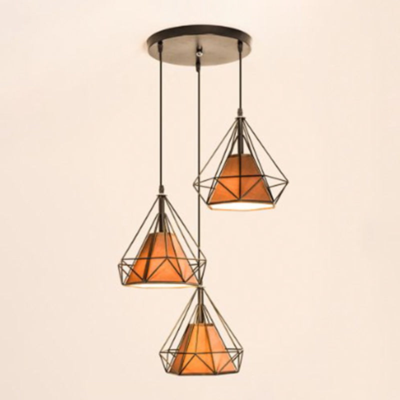 Geometric Shape Metal Island Pendant Lights Industrial Style Island Pendant