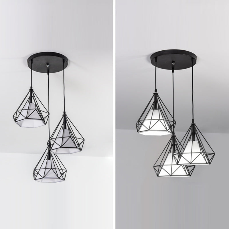 Geometric Shape Metal Island Pendant Lights Industrial Style Island Pendant