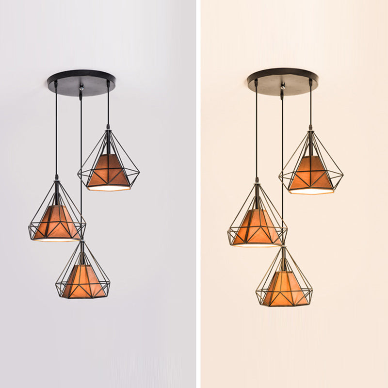 Geometric Shape Metal Island Pendant Lights Industrial Style Island Pendant