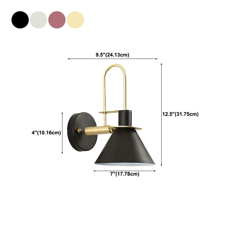 Cone Shape Metal Sconce Light Modern Style Wall Sconce Light for Living Room