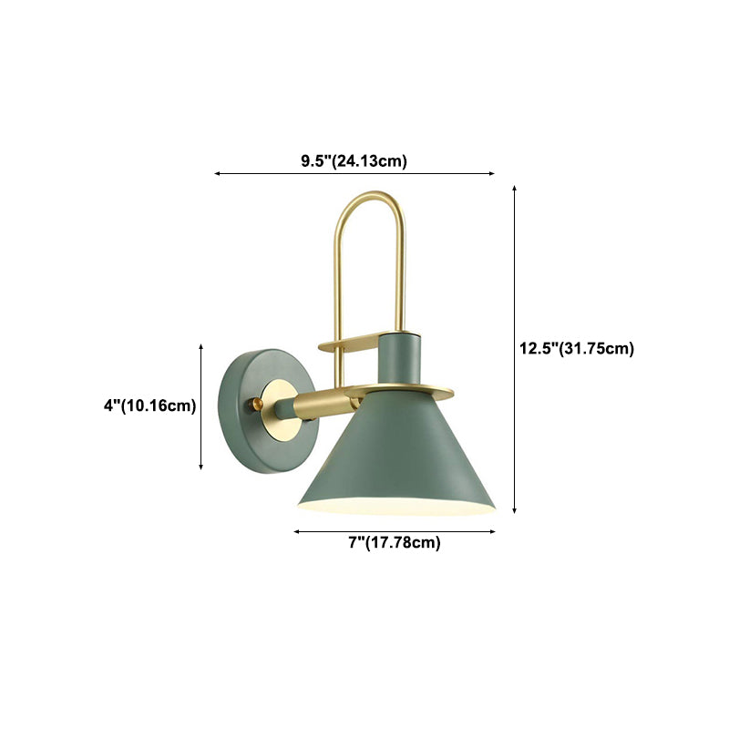 Cone Shape Metal Sconce Light Modern Style Wall Sconce Light for Living Room