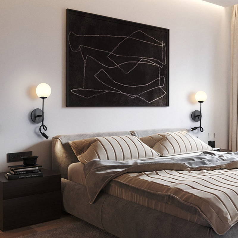 Sphere Shape Glass Sconce Light Modern Style Wall Sconce Light for Living Room