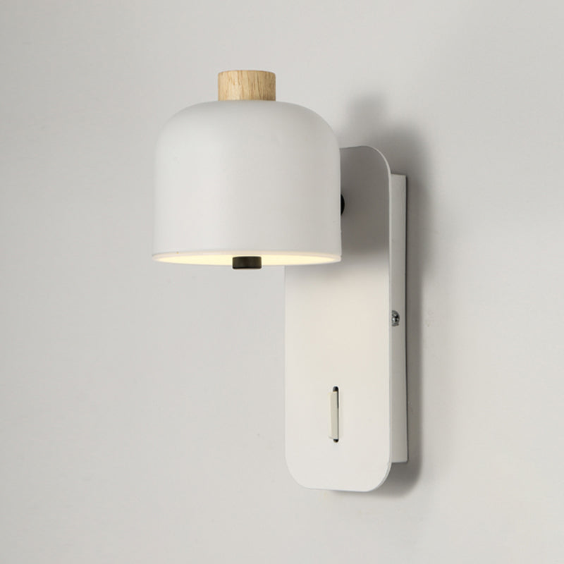Modern Simple Iron Wall Light Cylinder Shape Rotatable Wall Lamp for Bedroom