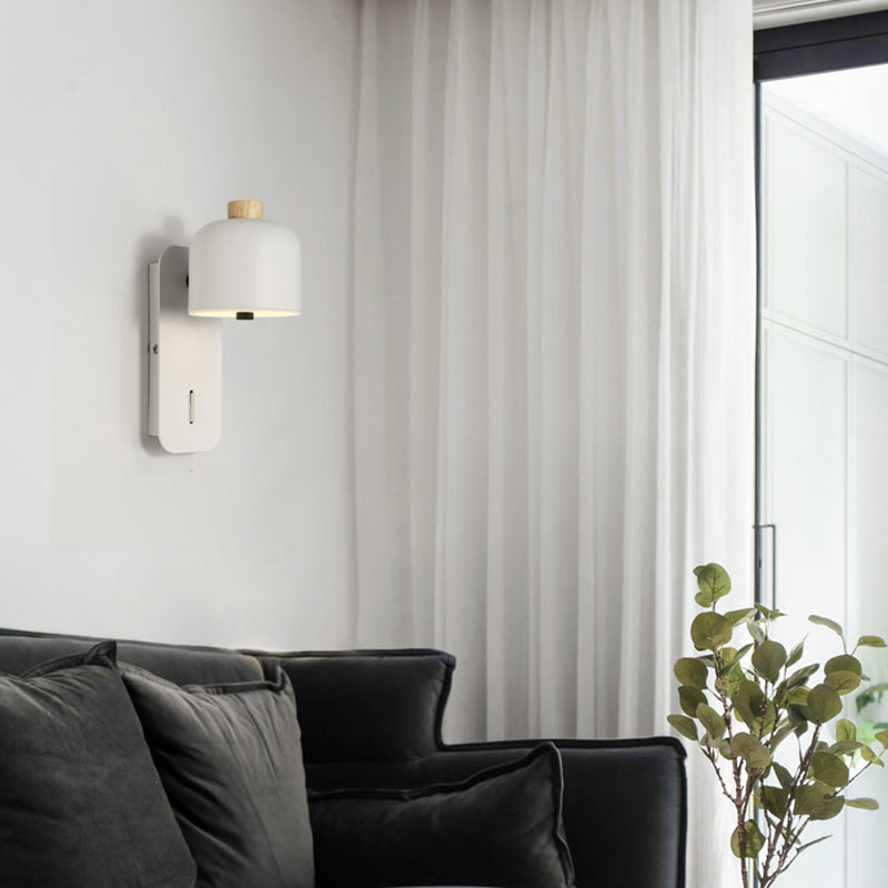 Modern Simple Iron Wall Light Cylinder Shape Rotatable Wall Lamp for Bedroom