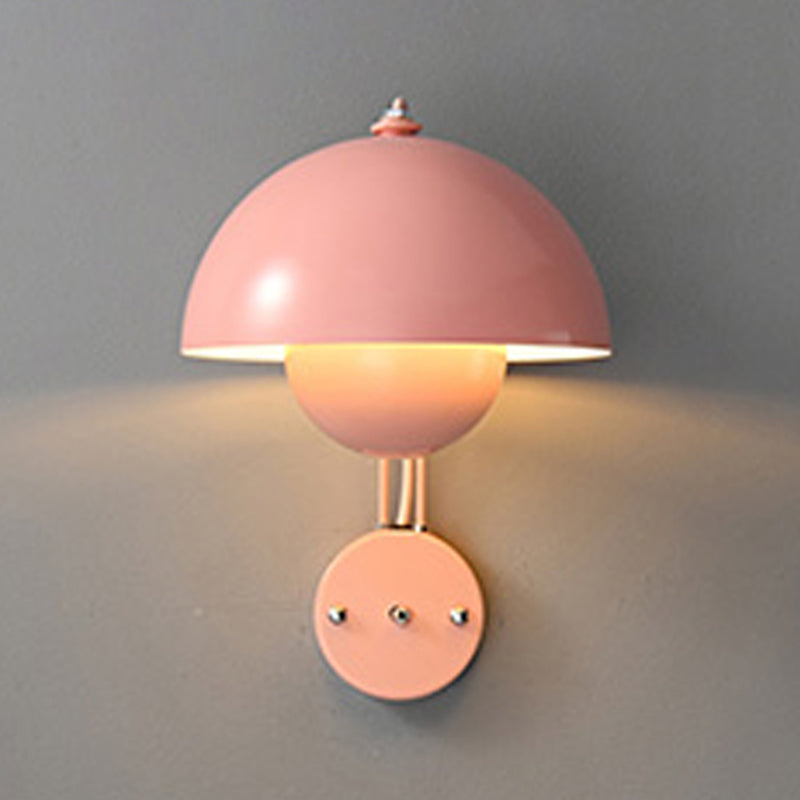 Nordic Style Metal Wall Mount Light Dome Shape Colorful Wall Lamp for Living Room
