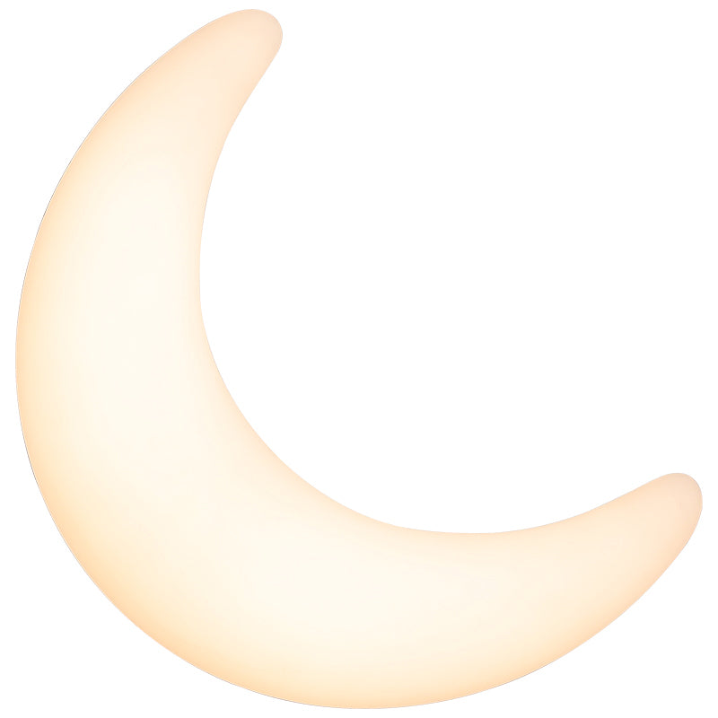 Moon Shape Wall Lamp 1-Light LED Wall Mount Lamp with Plastic Shade for Bedroom