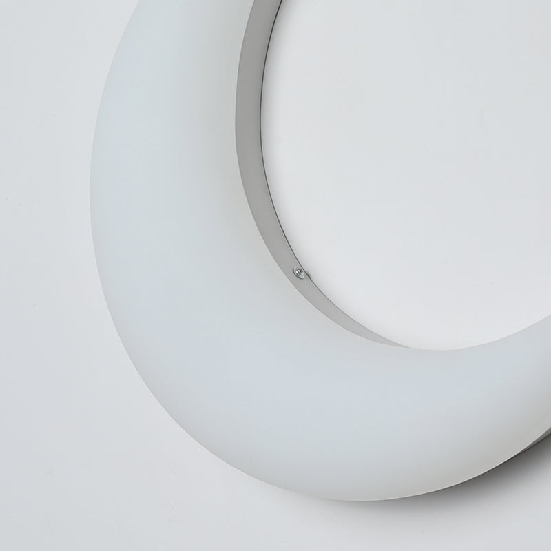 Moon Shape Wall Lamp 1-Light LED Wall Mount Lamp with Plastic Shade for Bedroom