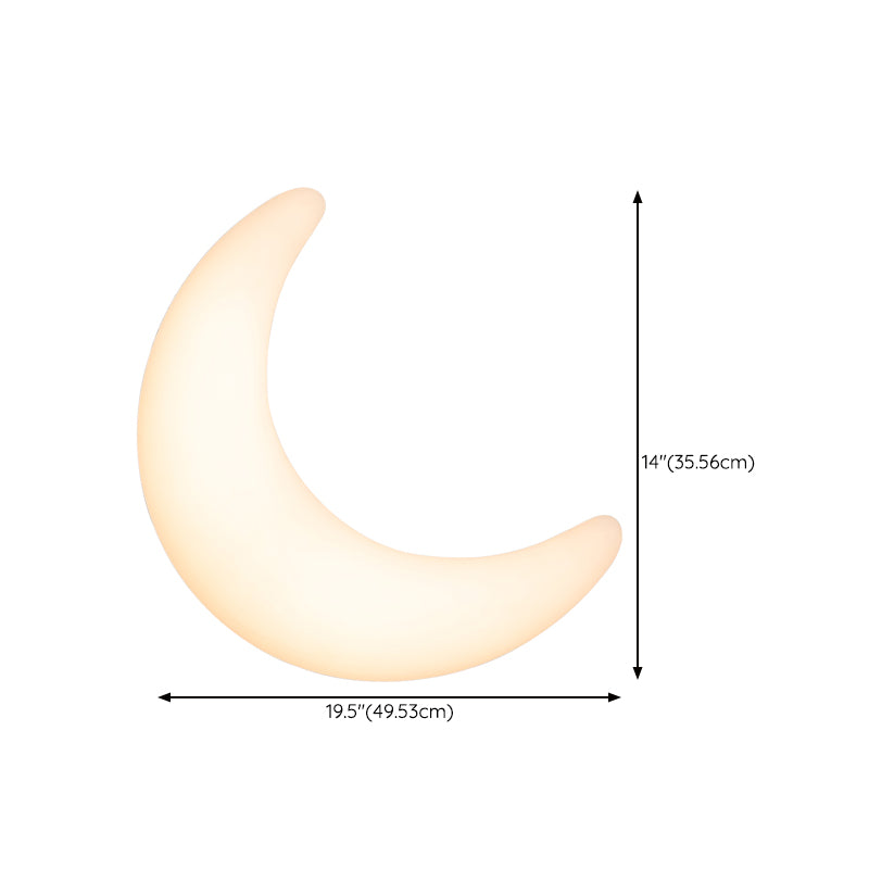 Moon Shape Wall Lamp 1-Light LED Wall Mount Lamp with Plastic Shade for Bedroom
