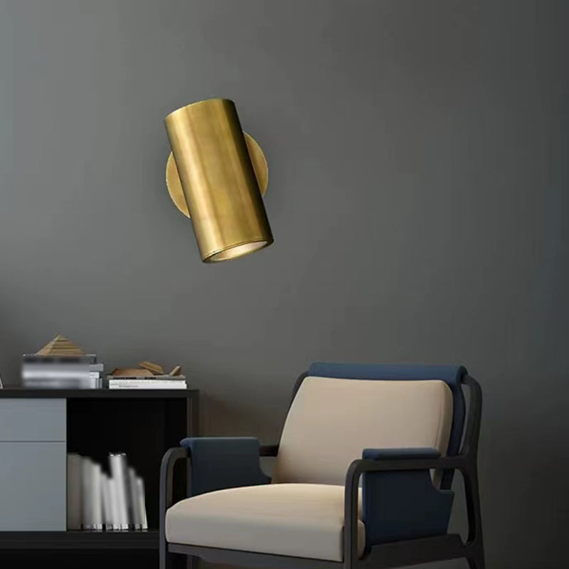 Modern Wall Sconce Cylinder Shape Wall Light with Metal Shade for Bedroom