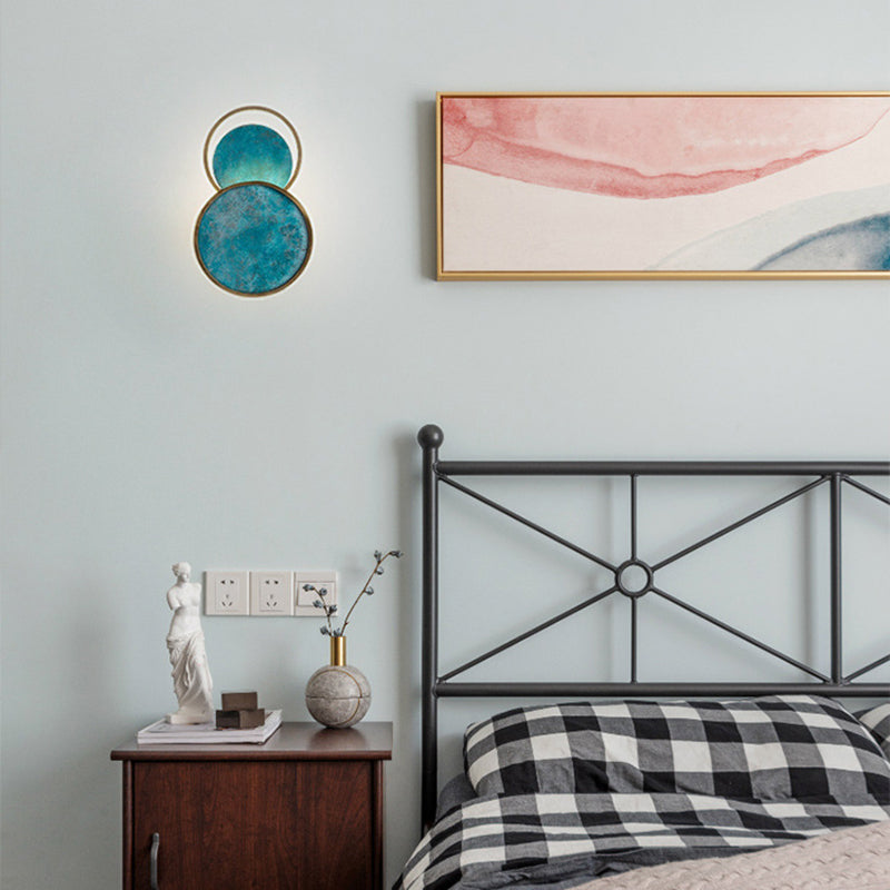 Modern Style Wall Lamp 1-Light LED Wall Mount Lamp with Glass Shade for Bedroom