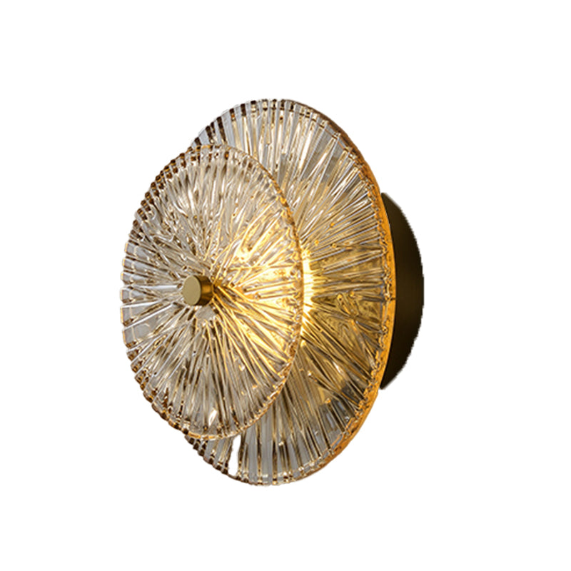 LED Modern Metal Wall Sconce Flower Shape Wall Light with Glass Shade for Bedroom